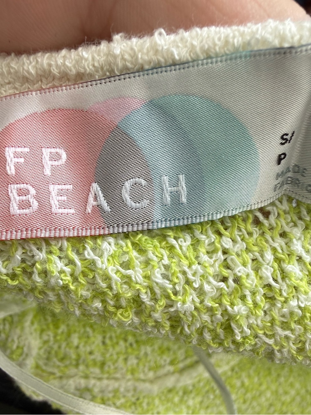 Free People Beach Lime Green Knit Low Tie Back Dress With Front Slit Size Small - Picture 12 of 12